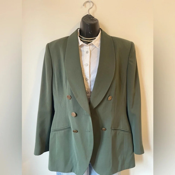 Kasper ASL Women’s  Blazer Green Business Suit Jacket Style size 12 - Picture 9 of 11